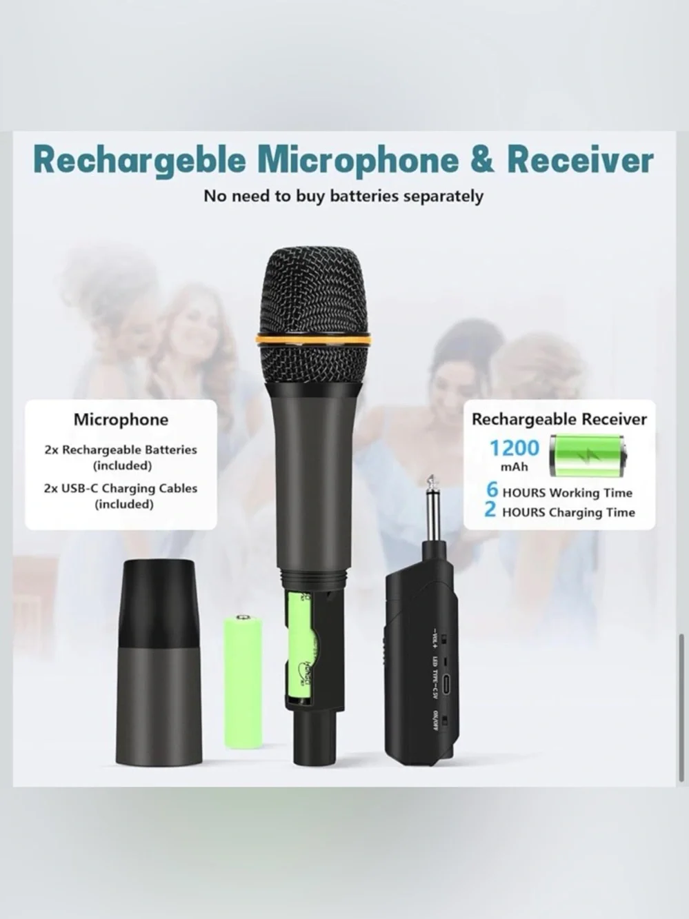 Wireless UHF Handheld Microphone Dual Pack - Black